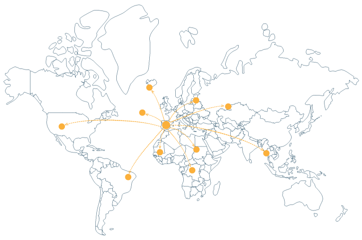 We export machines to the 5 continents